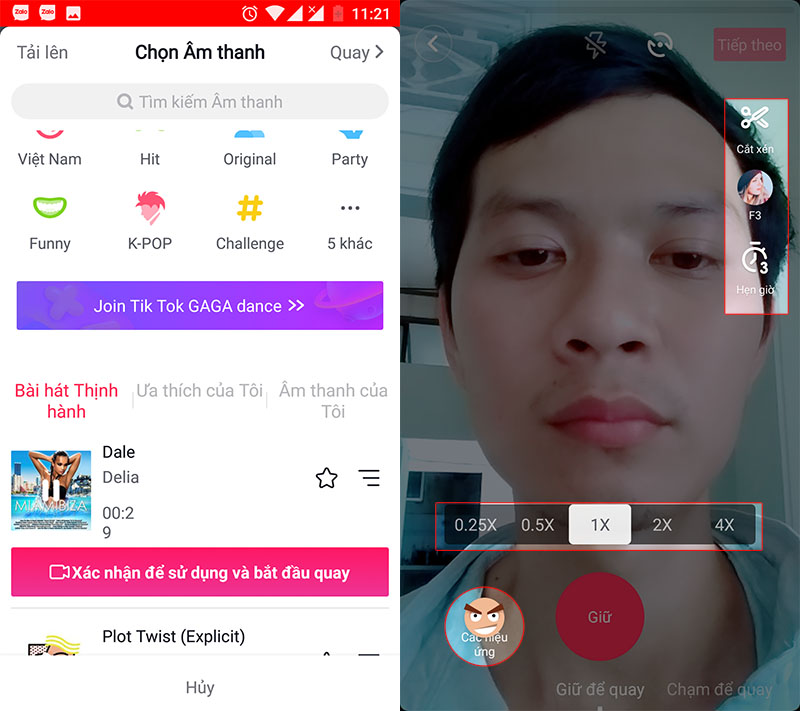 Quay video TikTok với nhiều hiệu ứng như slowmotion, tua nhanh, chậm... giúp video của bạn đặc sắc hơn