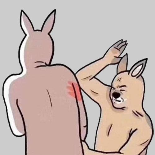 Meme người mặt thỏ đánh bạn