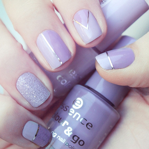 Nail màu tím pastel