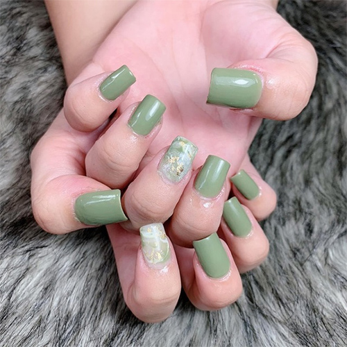 Nail màu xanh