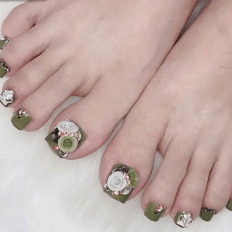 Mẫu móng chân đinh hoa đẹp