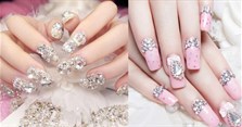 Những mẫu móng tay đính đá đơn giản mà đẹp, nail đính đá sang trọng hot nhất