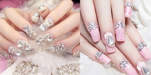 Những mẫu móng tay đính đá đơn giản mà đẹp, nail đính đá sang trọng hot nhất