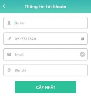 Điền thông tin tài khoản Điền thông tin tài khoản