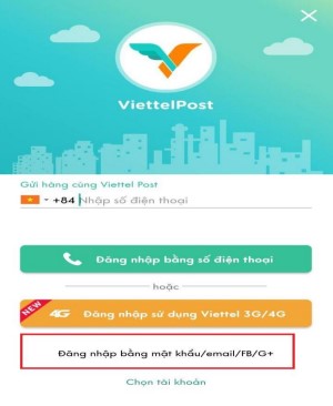 Đăng ký app ViettelPost bằng email, Facebook... Đăng ký app ViettelPost bằng email, Facebook...