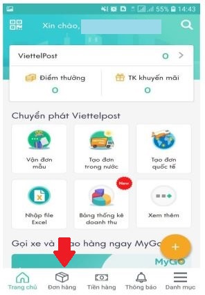 Kiểm tra đơn hàng trên app ViettelPost