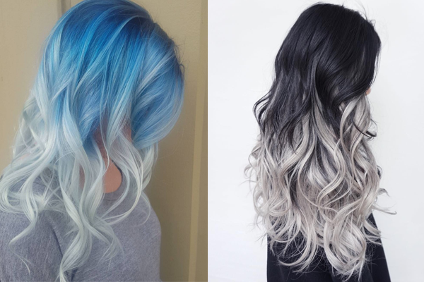 Tóc nhuộm ombre bạch kim Tóc nhuộm ombre bạch kim