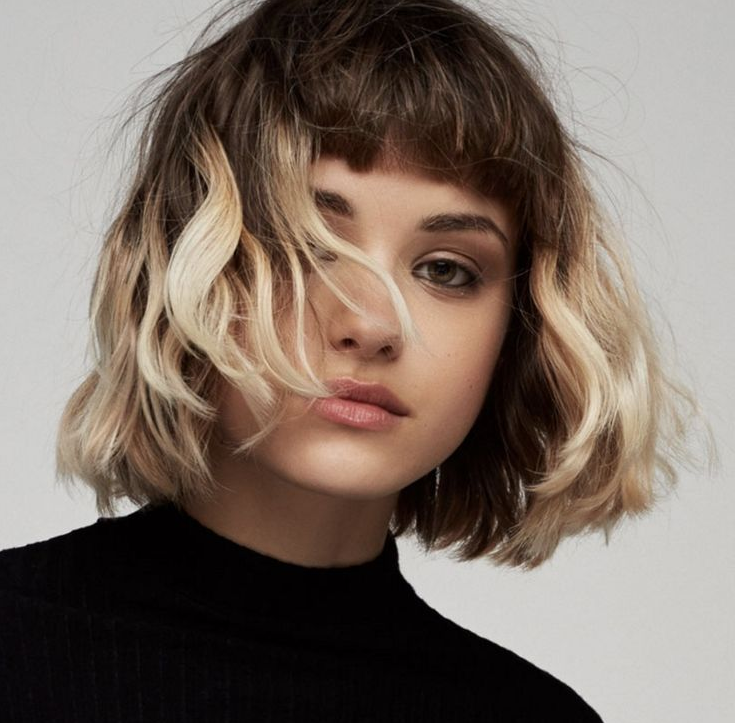 Nhuộm ombre nâu cho tóc đen ngắn