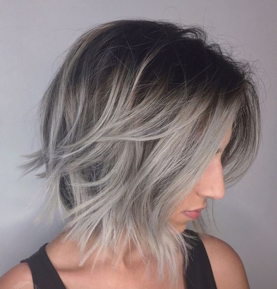 Tóc ngắn ombre khói sáng