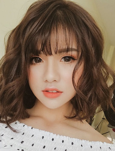 Tóc xoăn ngắn sóng nước