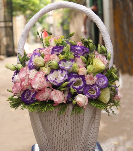 Cắm hoa cát tường giỏ mây đẹp Cắm hoa cát tường giỏ mây đẹp