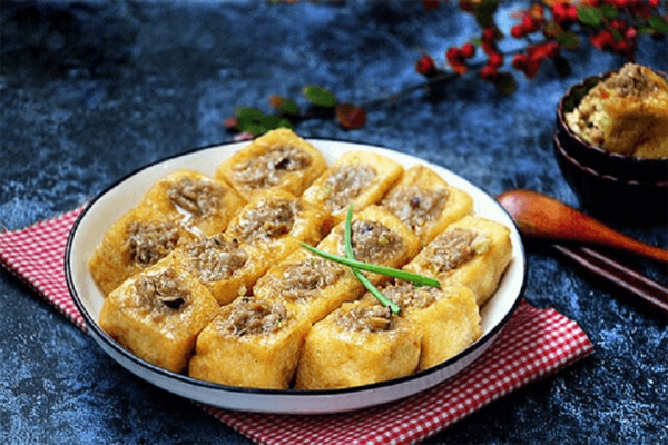 Đậu hũ nhồi thịt chiên Đậu hũ nhồi thịt chiên