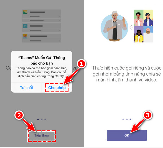 Nhấn “Cho phéo và tiếp theo” -> Nhấn "OK"