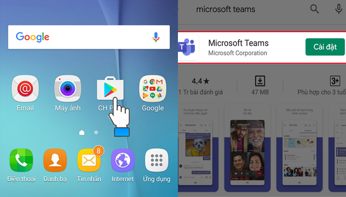 Tải Microsoft Teams trên điện thoại Android