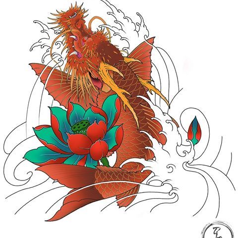 Hình ảnh cá chép hóa rồng Hình ảnh cá chép hóa rồng