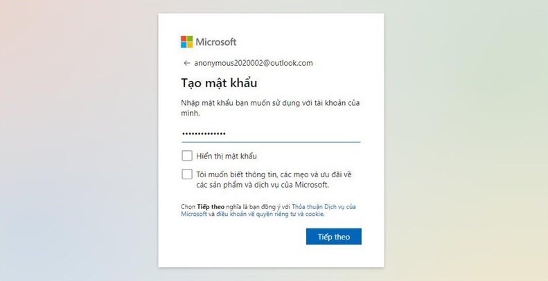 Cách đăng ký Microsoft Teams bằng email trực tiếp của Microsoft