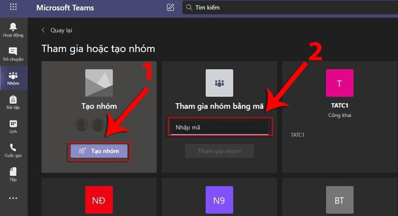 Cách tạo và tham gia nhóm trên Microsoft Teams