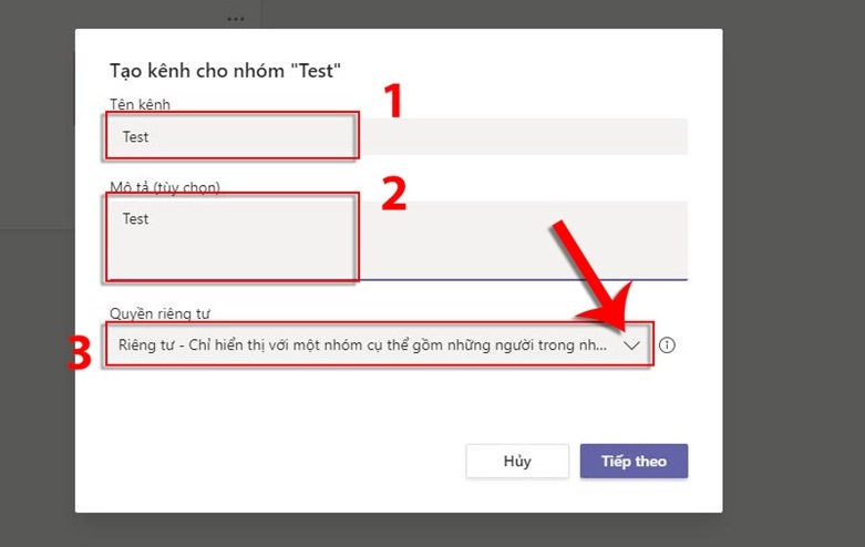 Cách tạo kênh trên Microsoft Teams