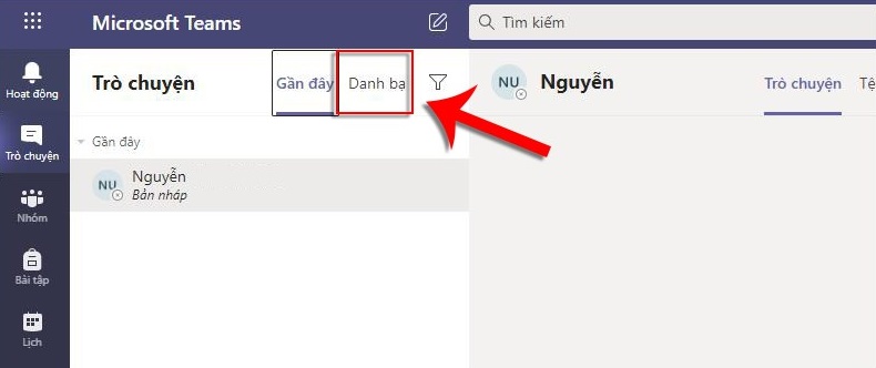 Cách tạo trò chuyện với bạn bè trong danh bạ trên Microsoft Teams