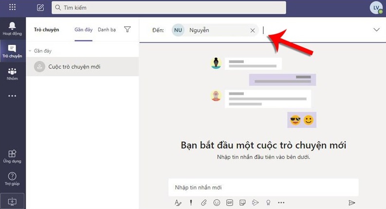 Cách tạo cuộc trò chuyện mới trên Microsoft Teams