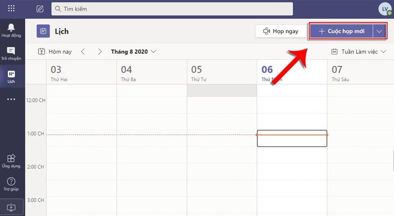 Cách tạo lịch họp mới trên Microsoft Teams