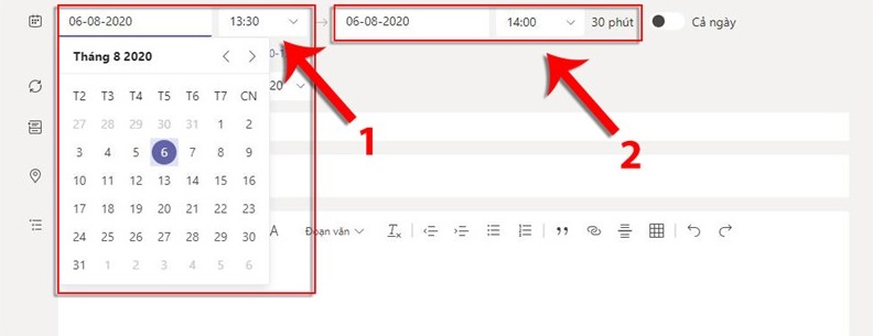 Cách tạo lịch họp mới trên Microsoft Teams