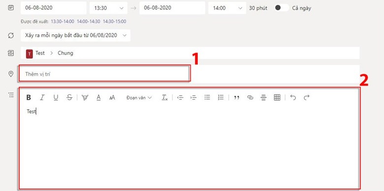 Cách tạo lịch họp mới trên Microsoft Teams