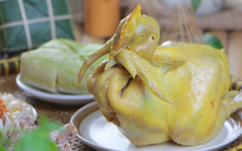 Thành phẩm gà cúng