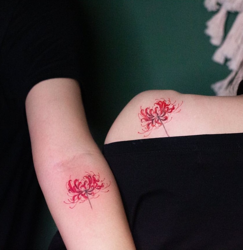 Mẫu hình xăm hoa bỉ ngạn đẹp cho nữ