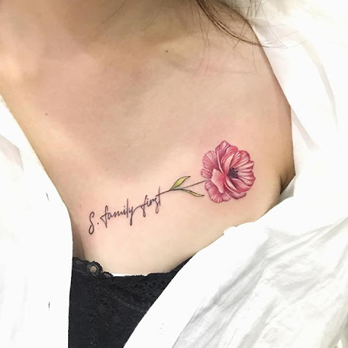 Hình xăm ở ngực cho nữ mini Hình xăm ở ngực cho nữ mini