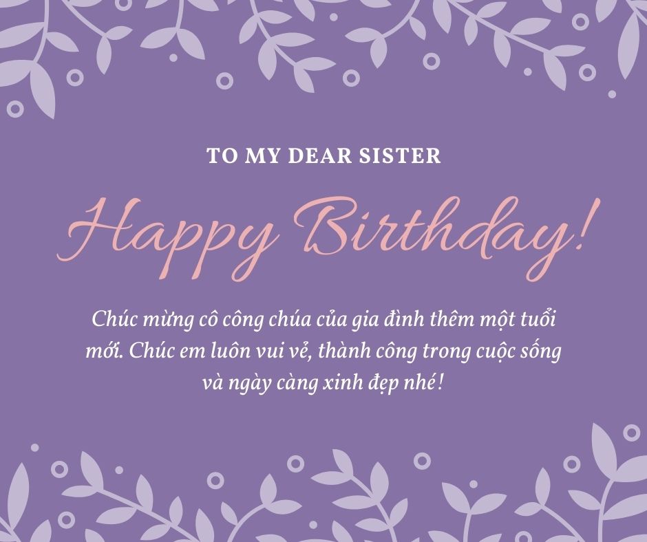 Mẫu thiệp chúc mừng sinh nhật tặng em gái Mẫu thiệp chúc mừng sinh nhật tặng em gái