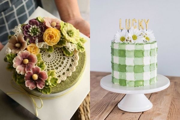 Bánh kem trang trí hoa tặng mẹ ngày 8 tháng 3