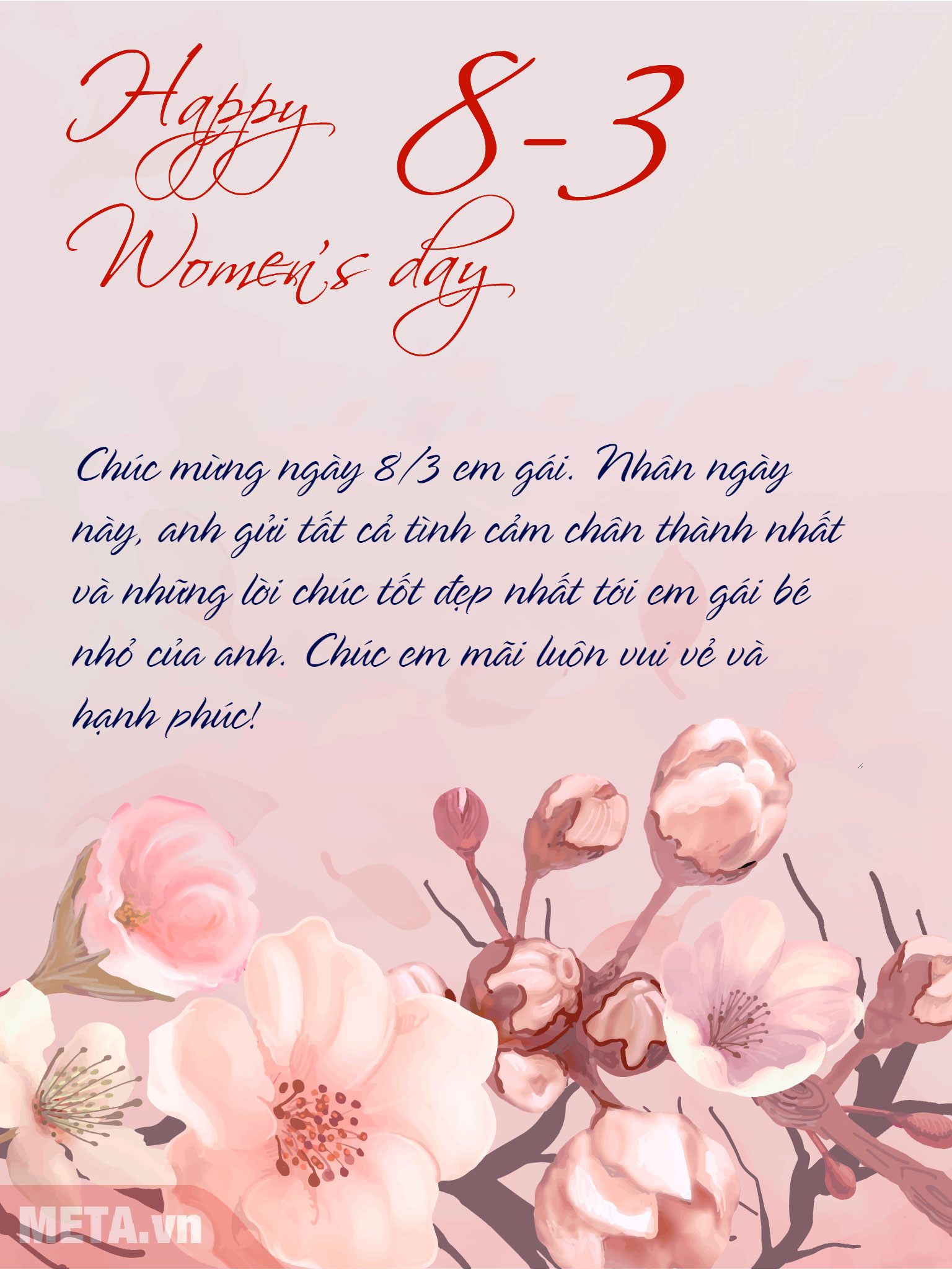 Thiệp mừng 8/3 Mẫu thiệp chúc mừng 8/3 đẹp