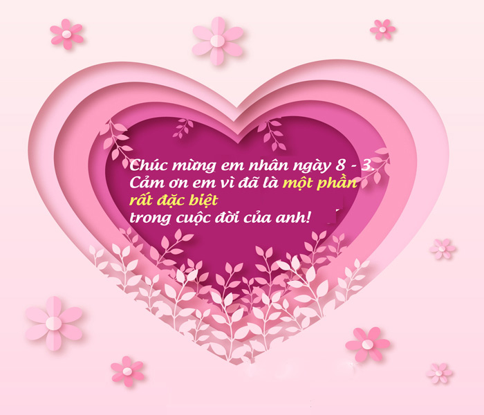 Những tin nhắn chúc vợ ngày Quốc tế Phụ nữ