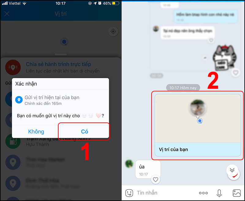 Cách chia sẻ vị trí qua Zalo