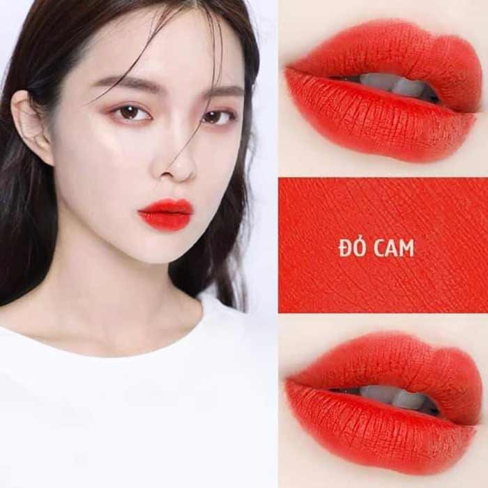 Đỏ cam là một trong những màu son tôn da nhất