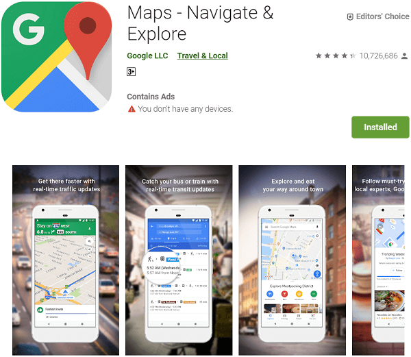 Định vị điện thoại bằng Google Maps