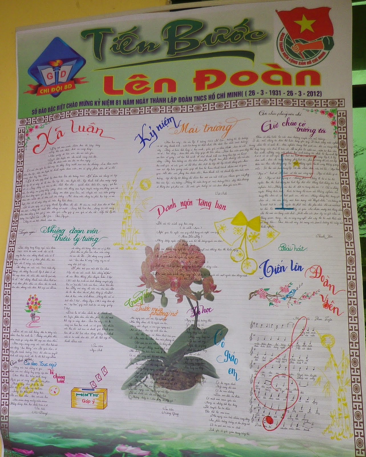 Những mẫu báo tường 26/3 đẹp và sáng tạo Những mẫu báo tường 26/3 đẹp và sáng tạo