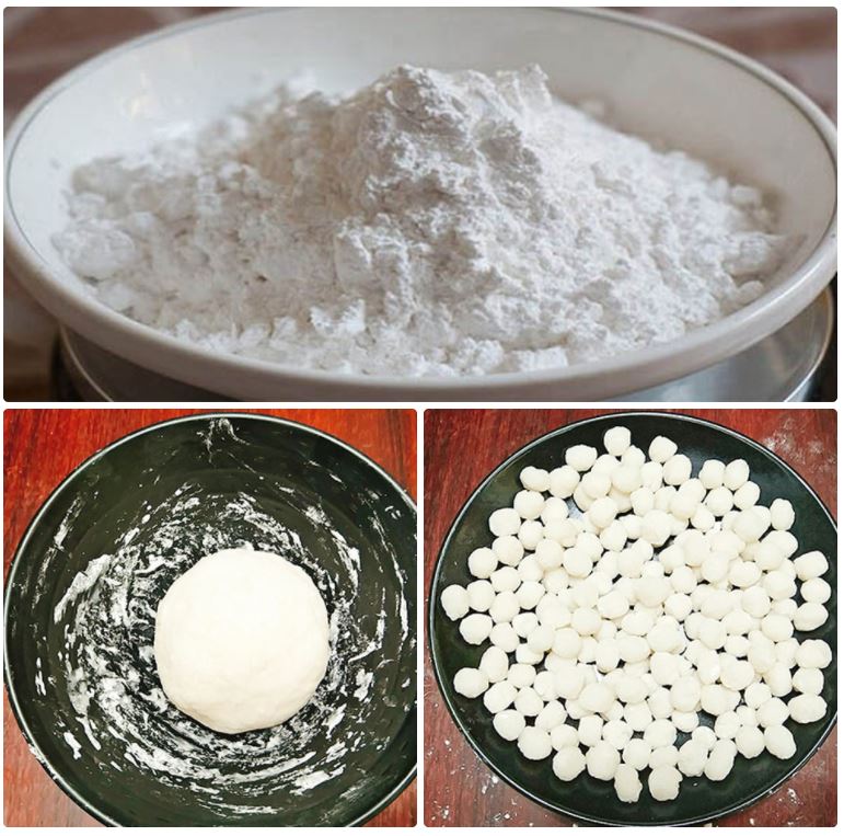 Cách làm trân châu trắng bằng bột năng