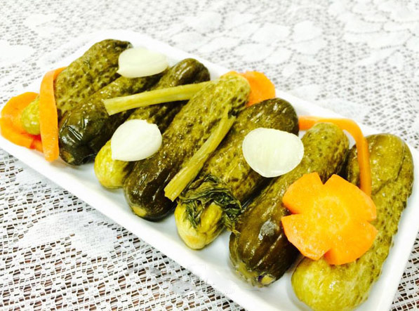 Thành phẩm món dưa chuột bao tử muối chua ngọt