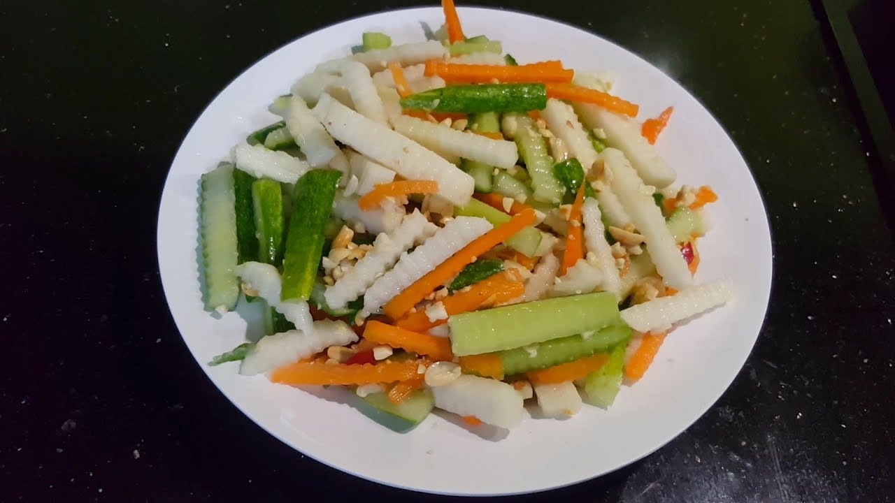 Cách làm nộm dưa chuột củ đậu cà rốt