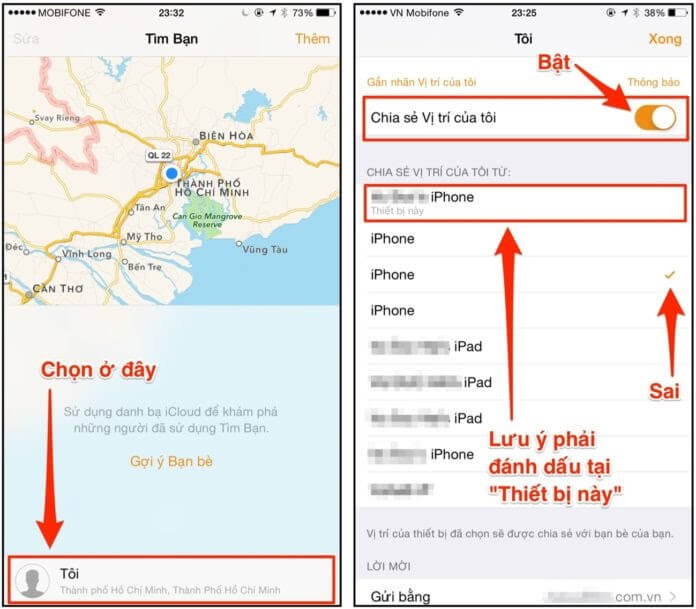 Định vị iPhone của chồng bằng tính năng Find my Friends