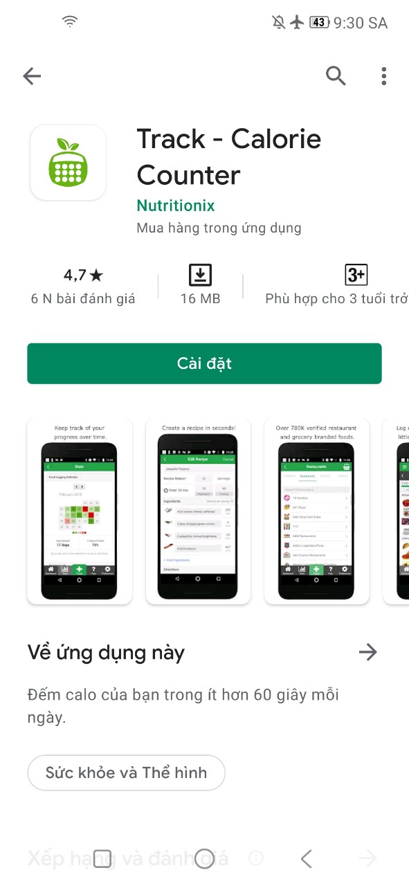 Ứng dụng tính calo trong thức ăn Ứng dụng tính calo trong thức ăn