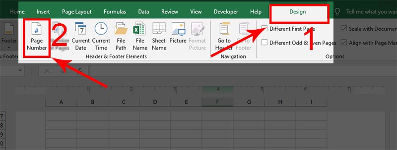 Cách đánh số trang trong Excel thông qua thẻ Insert