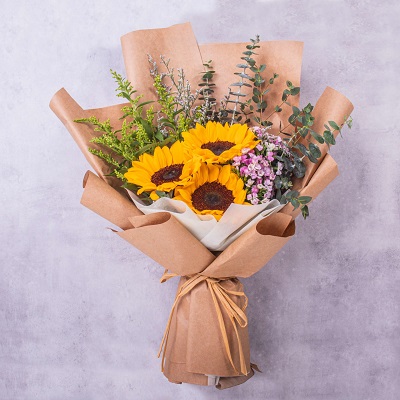 Mẫu bó hoa hướng dương đẹp độc đáo