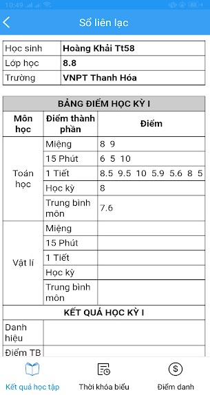 VnEdu tra cứu điểm học sinh 2021