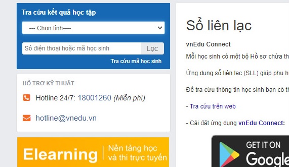 VnEdu tra cứu điểm học sinh 2021