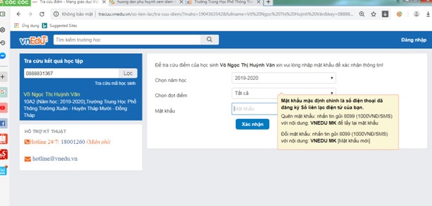 VnEdu tra cứu điểm học sinh 2021