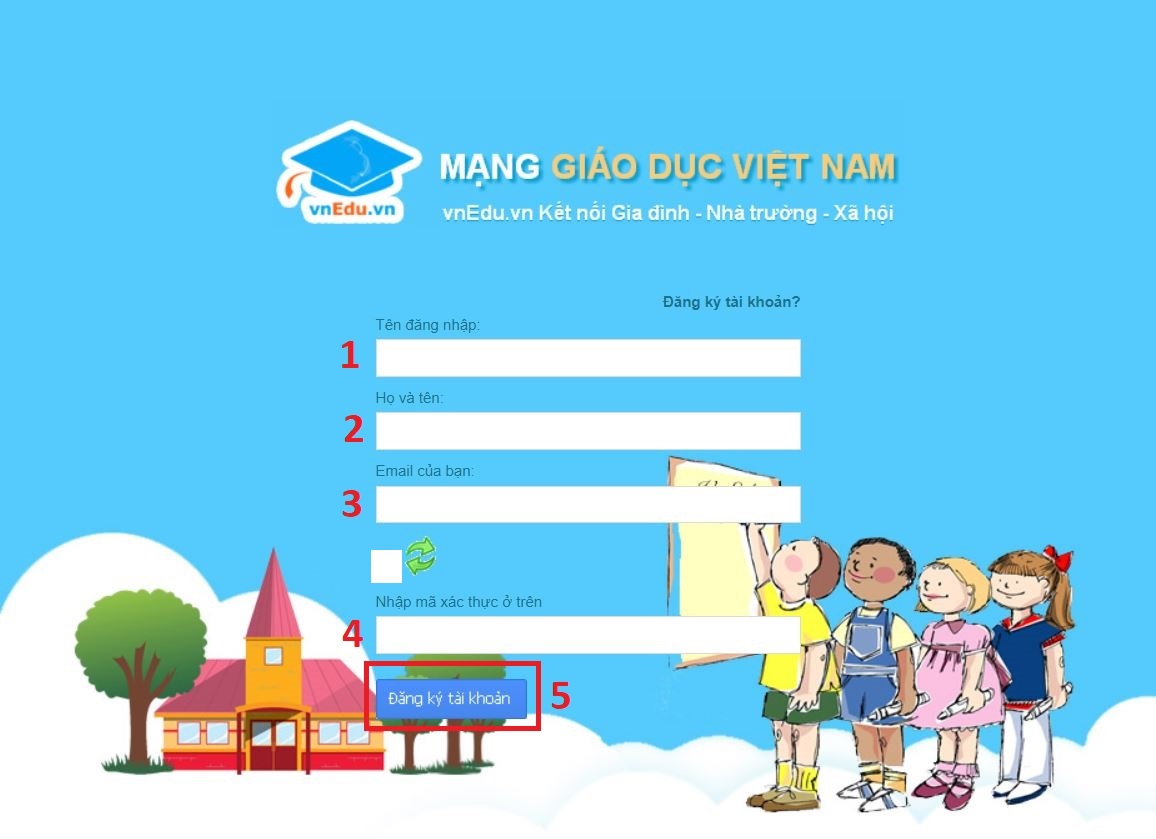 Cách tạo tài khoản VnEdu