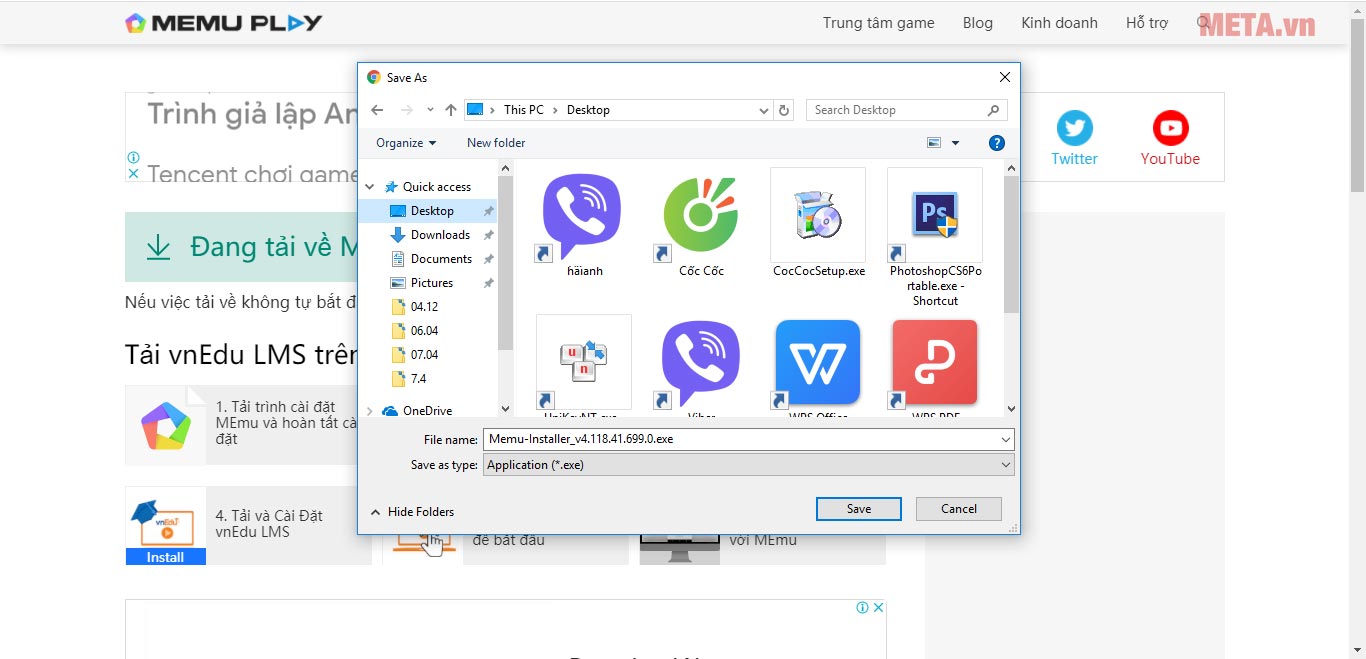 Cài đặt ứng dụng VnEdu LMS về máy tính Cài đặt ứng dụng VnEdu LMS về máy tính
